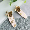 Taryn hermosos aretes artesanales con hoja de oro - Imagen 2